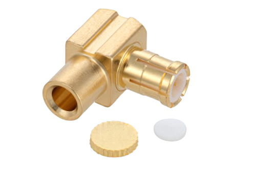 MCX Plug Right Angle Connector Solder Attachment for PE-SR405AL, PE-SR405FL, PE-SR405FLJ, PE-SR405TN, RG405