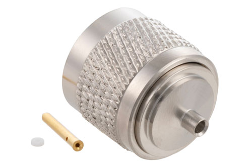 N Male Connector Solder Attachment for PE-SR405AL, PE-SR405FL, PE-SR405FLJ, PE-SR405TN, RG405