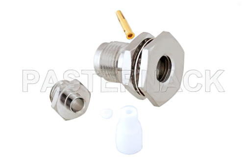 TNC Female Bulkhead Mount Connector Solder Attachment for PE-SR402AL, PE-SR402FL, PE-SR402FLJ, PE-SR402TN, RG402