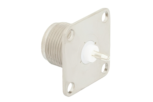 HN Female Field Replaceable Connector 4 Hole Flange Mount Slotted Contact Terminal, Watt Meter Connector