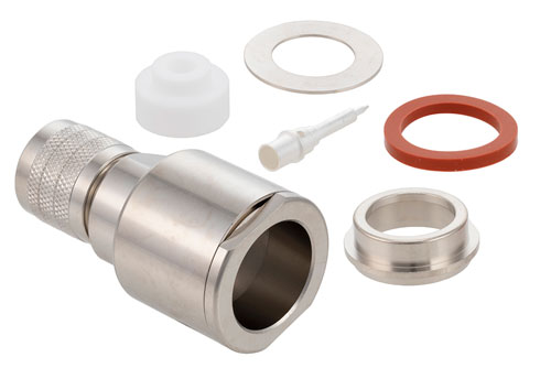 HN Male Connector Clamp/Solder Attachment for RG17, RG218, RG219