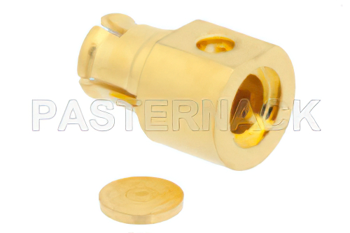SMP Female Right Angle Connector Solder Attachment For PE-047SR, PE-SR047AL, PE-SR047FL, Up To 8 GHz