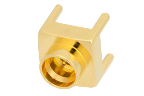 SMP Male Limited Detent Connector Solder Attachment Thru Hole PCB, Square Body, Up To 8 GHz