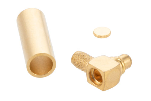 MMCX Plug Right Angle Connector Crimp/Solder Attachment for RG316-DS, RG188-DS