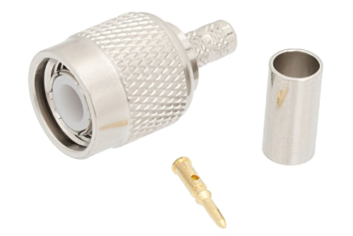 TNC Male Connector Crimp/Crimp Attachment for PE-C200, LMR-200, With POM Insulator