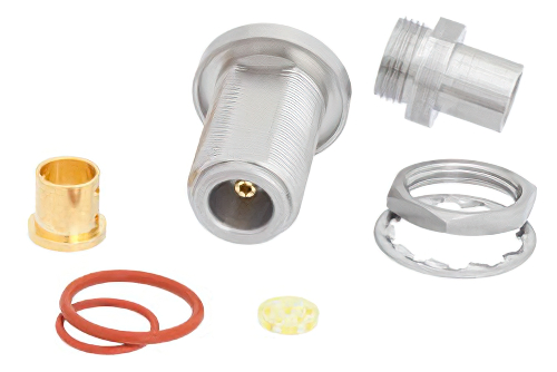 N Female Bulkhead Mount Precision Connector Clamp/Solder Attachment for PE-P300LL