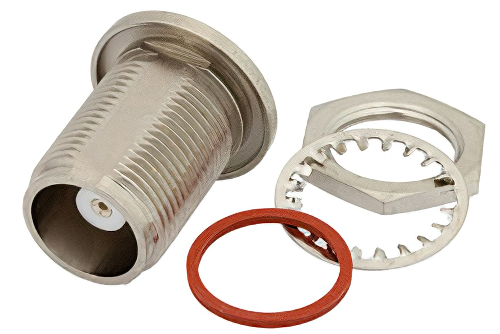 HN Female Bulkhead Mount Hermetically Sealed Connector Solder Attachment Turret Terminal, .765 inch DD Hole