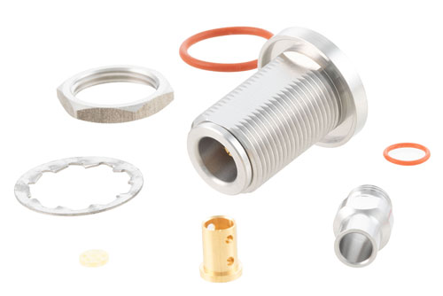 N Female Bulkhead Mount Precision Connector Clamp/Solder Attachment for PE-P142LL