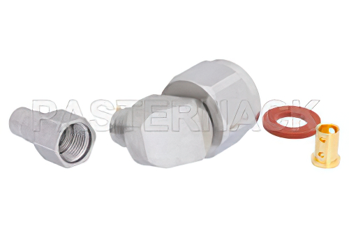 N Male Right Angle Precision Connector Clamp/Solder Attachment for PE-P142LL