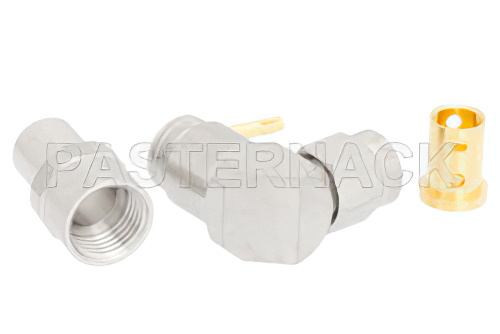 SMA Male Right Angle Precision Connector Clamp/Solder Attachment for PE-P142LL