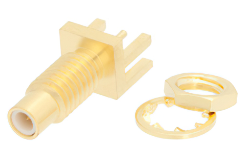 SMC Jack Bulkhead Connector Solder Attachment 0.062 inch End Launch PCB