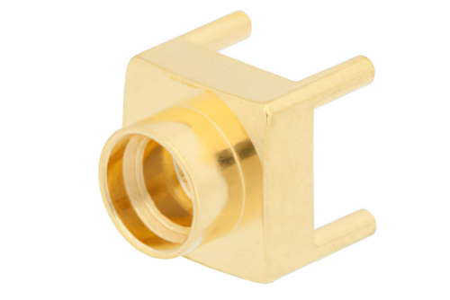 SMP Male Full Detent Connector Solder Attachment Thru Hole PCB, Up To 8 GHz