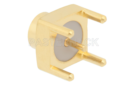 SMP Male Full Detent Connector Solder Attachment Thru Hole PCB, Up To 8 GHz