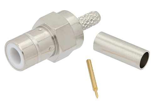 75 Ohm SMB Jack Connector Crimp/Solder Attachment for RG179, RG187