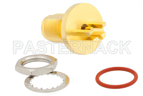 TNC Female Bulkhead Mount Connector Solder Attachment Edge Mount PCB, IP67 Rated