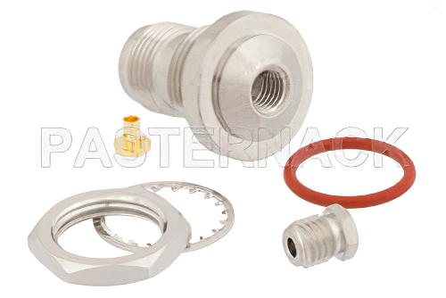 TNC Female Bulkhead Mount Connector Clamp/Solder Attachment