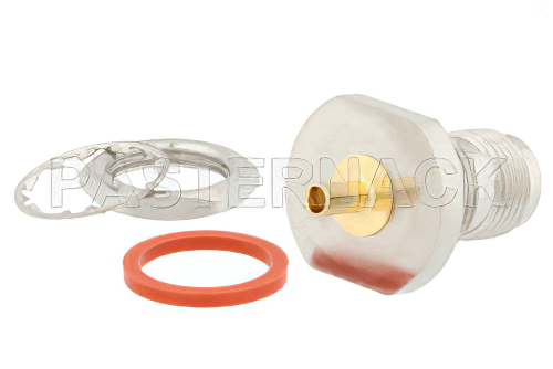 TNC Female Bulkhead Mount Connector Solder Attachment for PE-SR405AL, PE-SR405FL, PE-SR405FLJ, PE-SR405TN, RG405, IP67 Rated