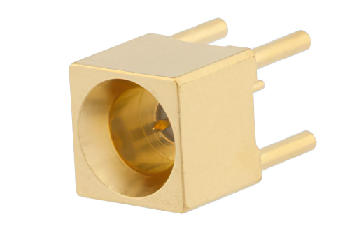 SMP Male Smooth Bore Connector Solder Attachment Thru Hole PCB Catchers Mitt with 0.140 Pin Length