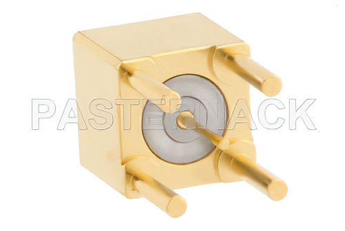 SMP Male Smooth Bore Connector Solder Attachment Thru Hole PCB Catchers Mitt with 0.140 Pin Length