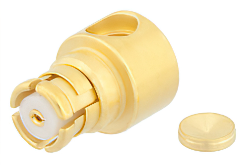 SMP Female Right Angle Connector Solder Attachment for RG405, PE-SR405FL, PE-SR405FLJ, Round Body