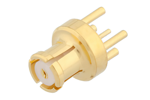 SMP Female Connector Solder Attachment Thru Hole PCB