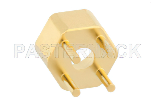 SMP Male Limited Detent Connector Solder Attachment Thru Hole PCB Hex Body Non Captive Center Contact