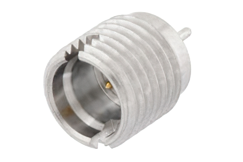 SMP Male Smooth Bore Connector Solder Attachment Thread-In Mount Pin Terminal .065 inch Pin Length Pre-Tinned