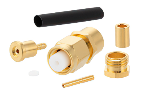 RP-SMA Male Connector Crimp/Solder Attachment for RG178, RG196