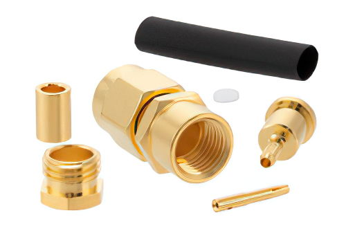 RP-SMA Male Connector Crimp/Solder Attachment for RG178, RG196