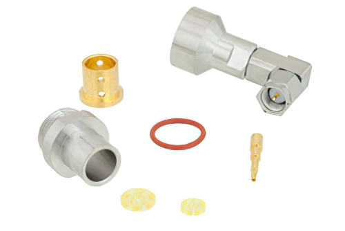 SMA Male Right Angle Precision Connector Clamp/Solder Attachment for PE-P300LL