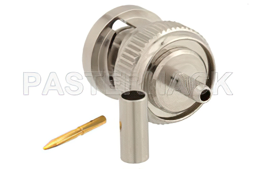 BNC Male Connector Crimp/Crimp Attachment for .100 inch, RG316, RG174, RG188, LMR-100, LMR-100, LMR-100-FR, PE-C100, PE-B100