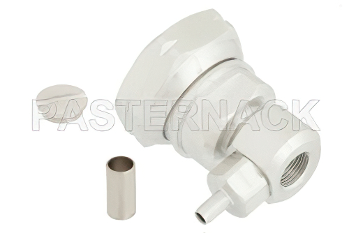 7/16 DIN Male Right Angle Connector Crimp/Solder Attachment for LMR-195, LMR-195-FR, PE-C195, PE-P195