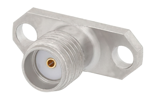SMA Female Field Replaceable Connector 2 Hole Flange Mount .020 inch Pin