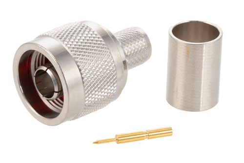 75 Ohm N Male Connector Crimp/Solder Attachment for RG11A/U, RG144, RG216