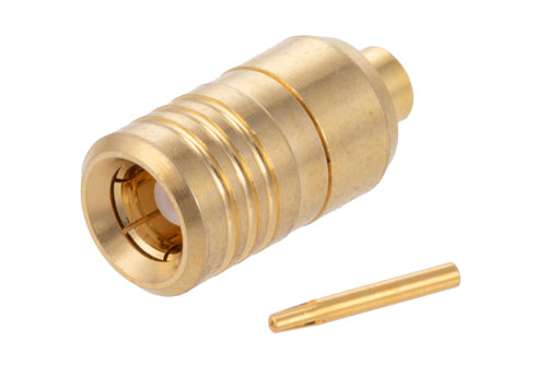 SMB Plug Push-On Connector Solder Attachment for RG405, PE-SR405FL, PE-SR405FLJ