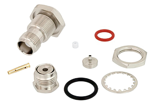 TNC Female Bulkhead Mount Connector Solder Attachment for RG178, RG196 IP67 Rated