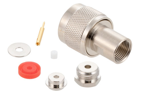 75 Ohm N Male Connector Clamp/Solder Attachment For RG179, RG187