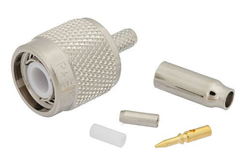 TNC Male Connector Crimp/Crimp Attachment for RG188-DS, RG316-DS