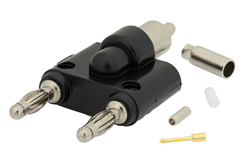 Banana Plug Connector Crimp/Solder Attachment for RG188-DS, RG316-DS