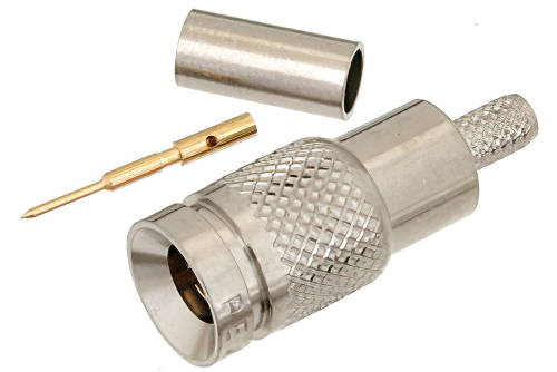 1.0/2.3 Plug Connector Crimp/Solder Attachment for RG188-DS, RG316-DS