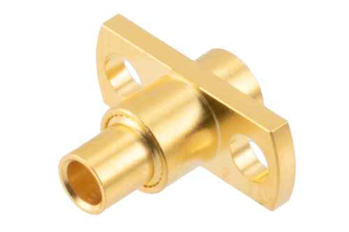 SMP Male Limited Detent Connector Solder Attachment 2 Hole Flange Mount for RG405, PE-SR405FL, PE-SR405FLJ, PE-SR405AL, RG405 Tinned