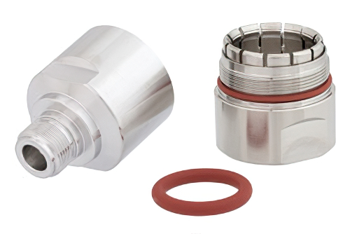 N Female Connector Clamp/Non-Solder Contact Attachment for 7/8 inch Helical