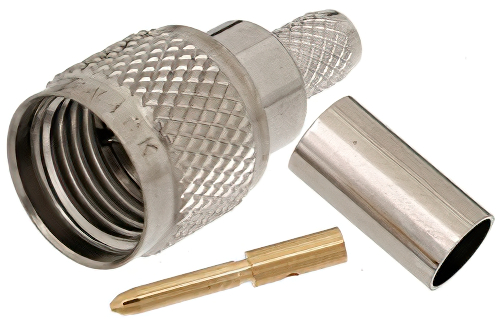 Mini UHF Male Connector Crimp/Solder Attachment For RG55, RG141, RG142, RG223, RG400