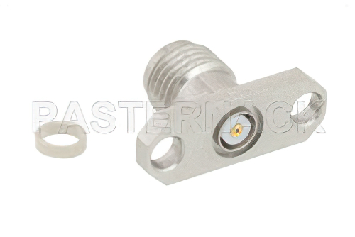 SMA Female Field Replaceable Connector With EMI Gasket 2 Hole Flange Mount .012 inch Pin