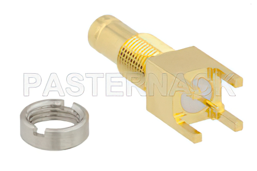 75 Ohm 1.0/2.3 Jack Bulkhead Mount Push-On Connector Solder Attachment Thru Hole PCB