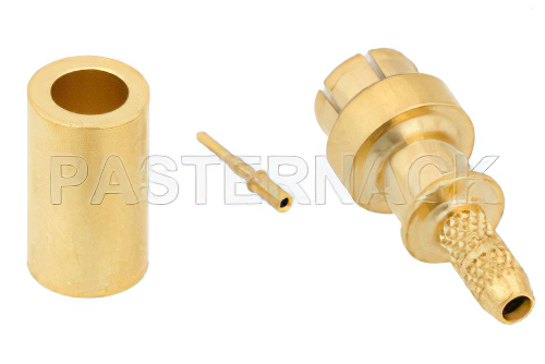 MMBX Plug Snap-On Connector Crimp/Solder Attachment for RG178, RG196, With Male Center Contact