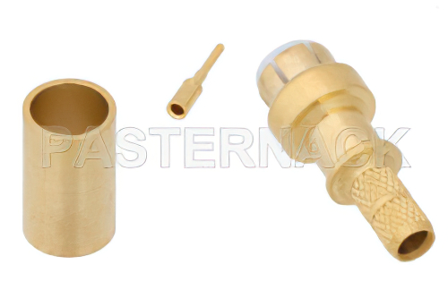 MMBX Plug Snap-On Connector Crimp/Solder Attachment for RG316-DS, RG188-DS, With Male Center Contact