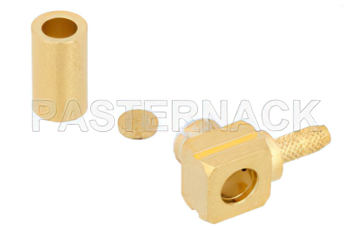 MMBX Plug Right Angle Snap-On Connector Crimp/Solder Attachment for RG178, RG196, With Male Center Contact