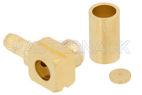 MMBX Plug Right Angle Snap-On Connector Crimp/Solder Attachment for RG316, RG174, With Male Center Contact