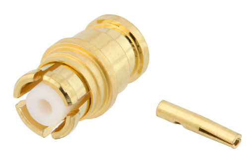 SMP Female Push-On Connector Solder Attachment for RG405, PE-SR405AL, PE-SR405FL, PE-SR405FLJ, Up To 8 GHz